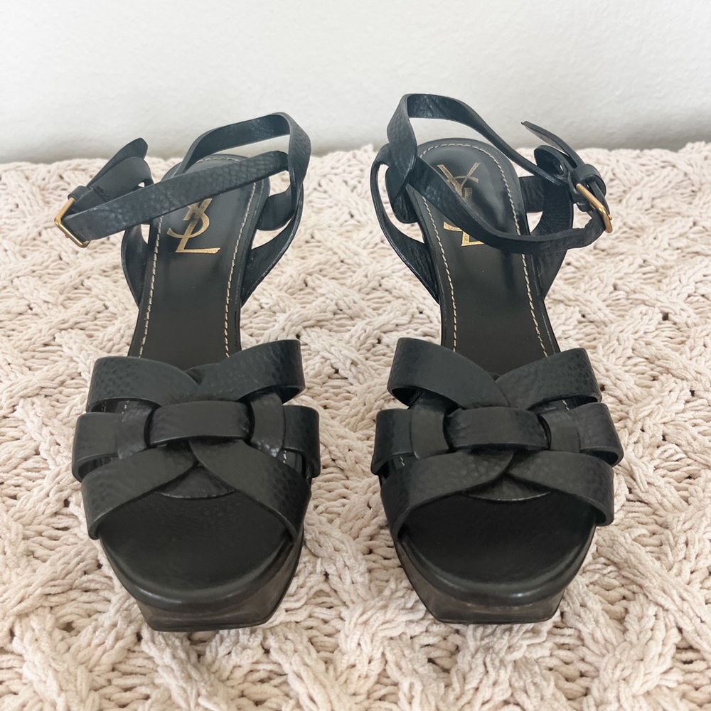 SAINT LAURENT YSL TRIBUTE PLATFORM SANDALS, size 35.5